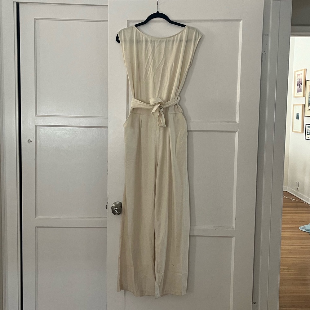 Ozma Raw Silk Jumpsuit - ivory